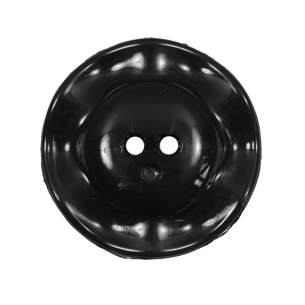 Italian Black Wavy Plastic 2-Hole - 44L/28mm