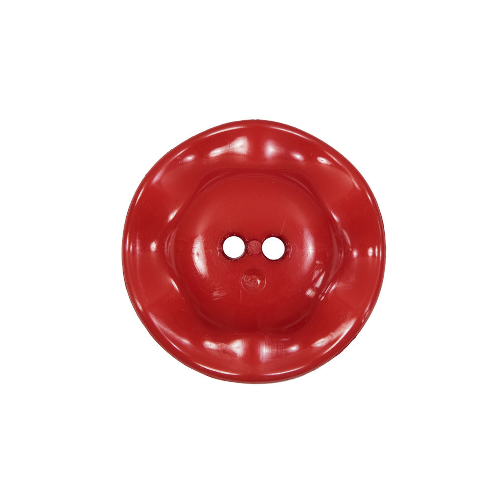 Italian Red Wavy Plastic 2-Hole - 36L/23mm