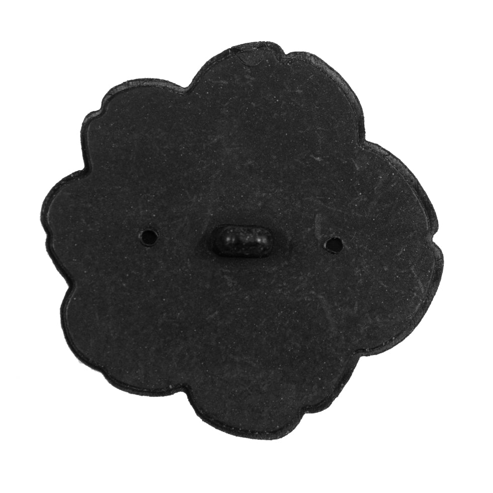 Italian Black Flower Shank Back Button - 54L/34mm
