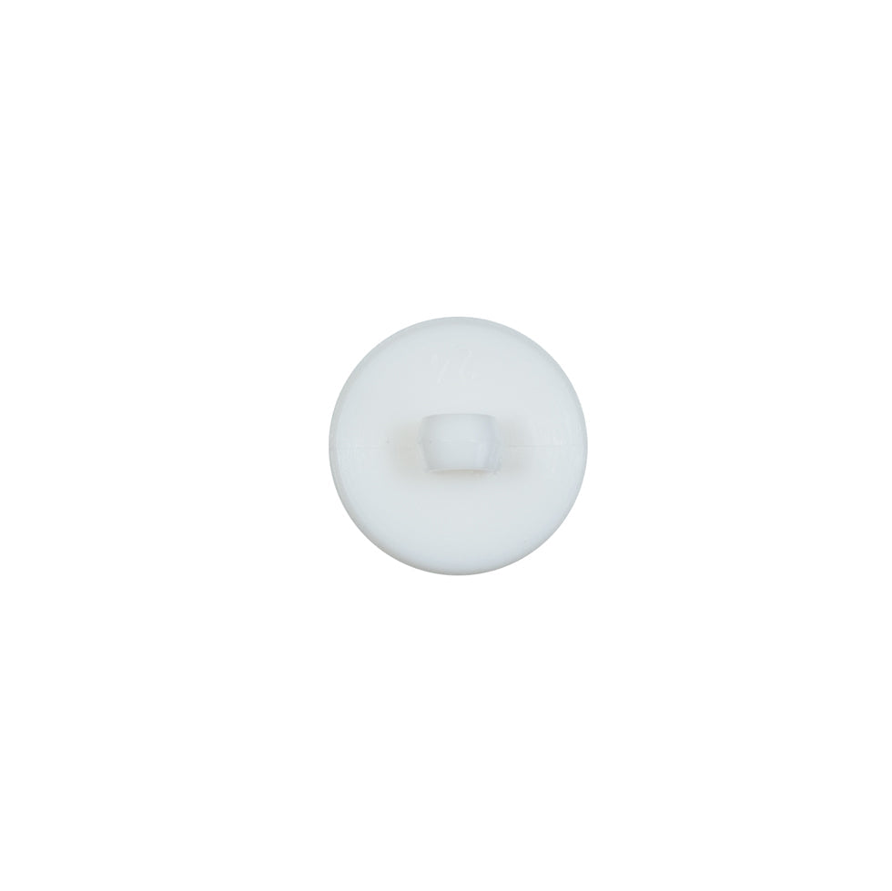 Italian White Plated Bevel-Cut Button - 18L/11.5mm