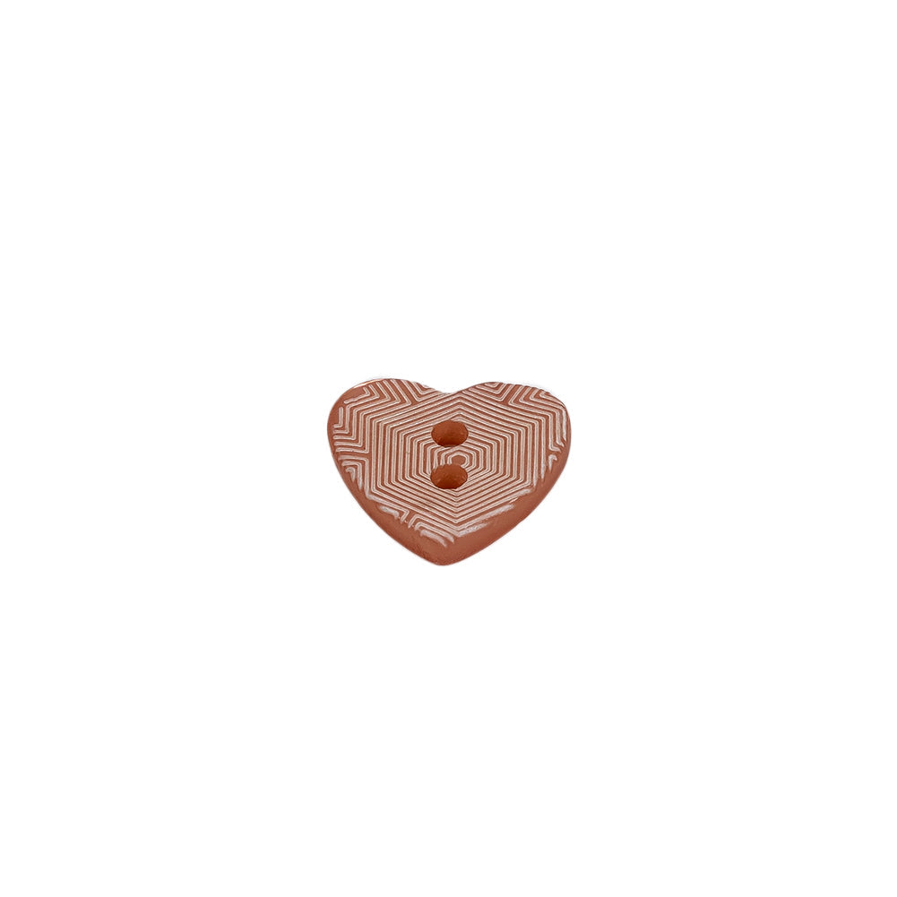 Italian Pink Heart-Shaped Shell Button - 18L/11.5mm