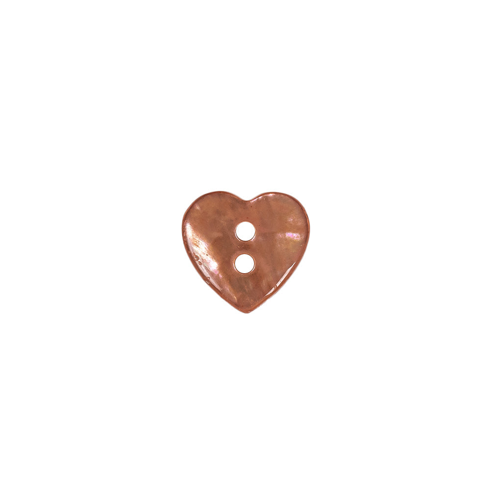 Italian Pink Heart-Shaped Shell Button - 18L/11.5mm