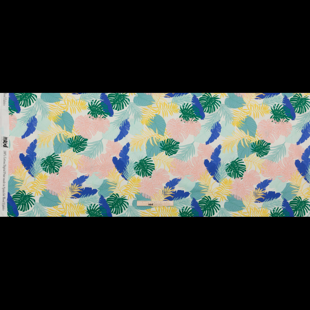 Mood Exclusive Feuilles Soufflées par le vent Tropical Cotton Poplin