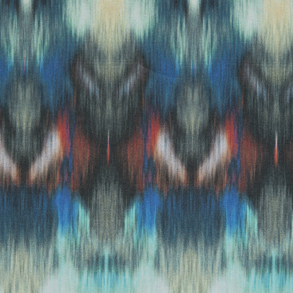 Cotton Poplin - Blue and Red Abstract - Rorschach Rainbow Print - Mood Exclusive Avenable Collection