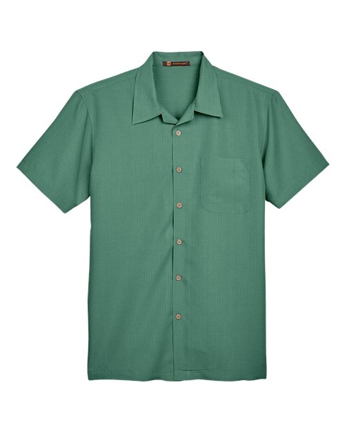 Harriton Men's Barbados Textured Camp Shirt