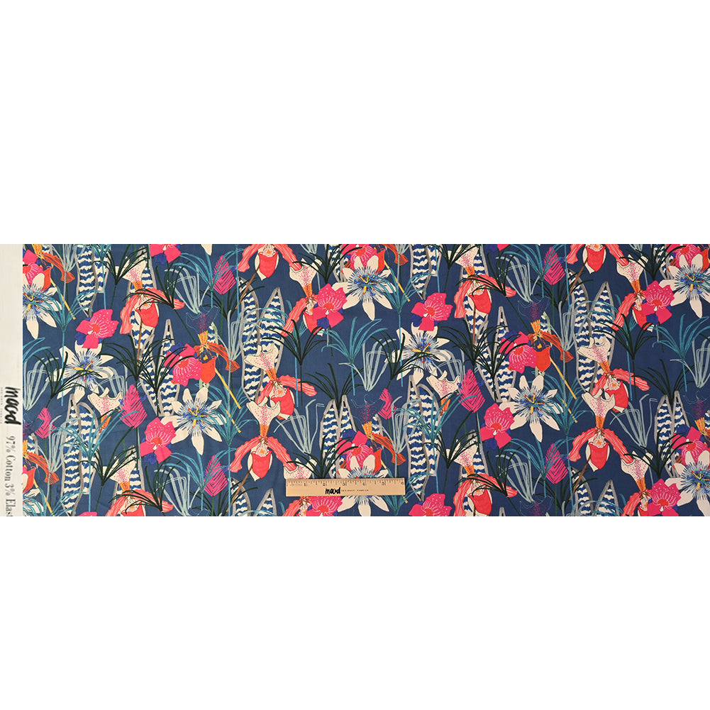 Mood Exclusive Enigmatic Flora Antiqued Navy Cotton Lawn