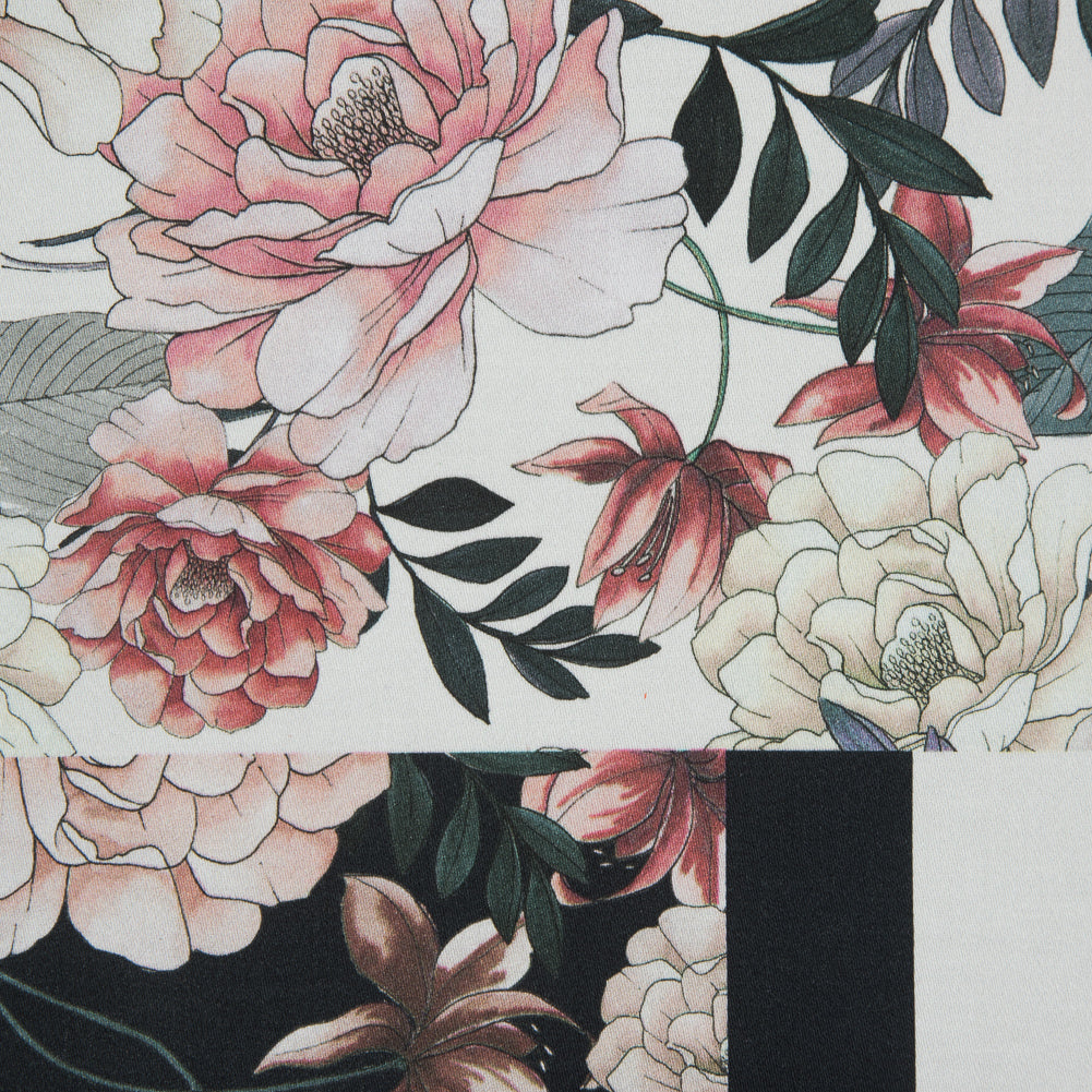 Mood Exclusive La Vie en Rose Black Stretch Cotton Sateen