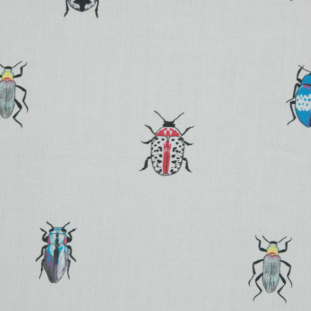 Cotton Poplin - Rainbow Insects on White - The Jitterbugs Print - Mood Exclusive Avenable Collection