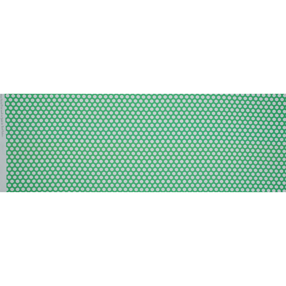 Cotton Poplin - Green and White Polka Dots - Dipping Dots Print - Mood Exclusive Avenable Collection