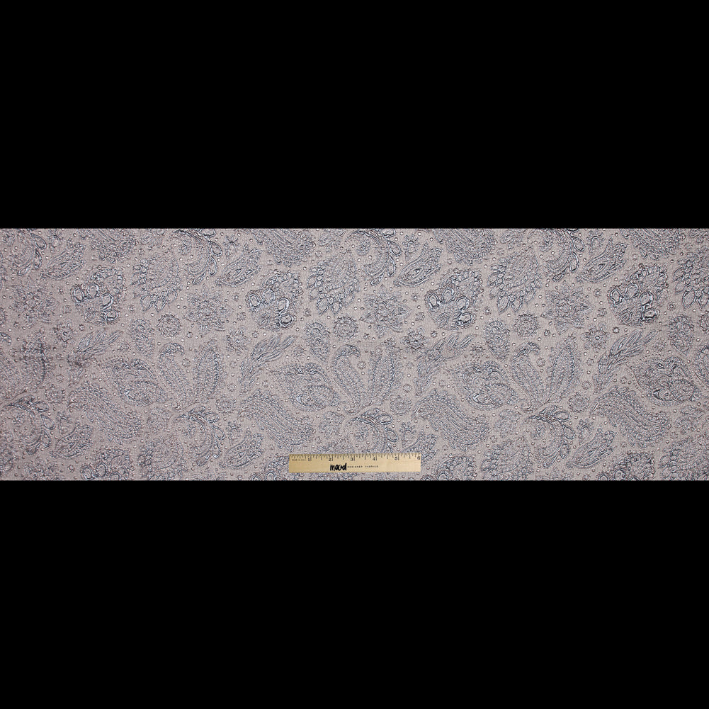 Rose Gold and Beige Luxury Paisley Metallic Brocade