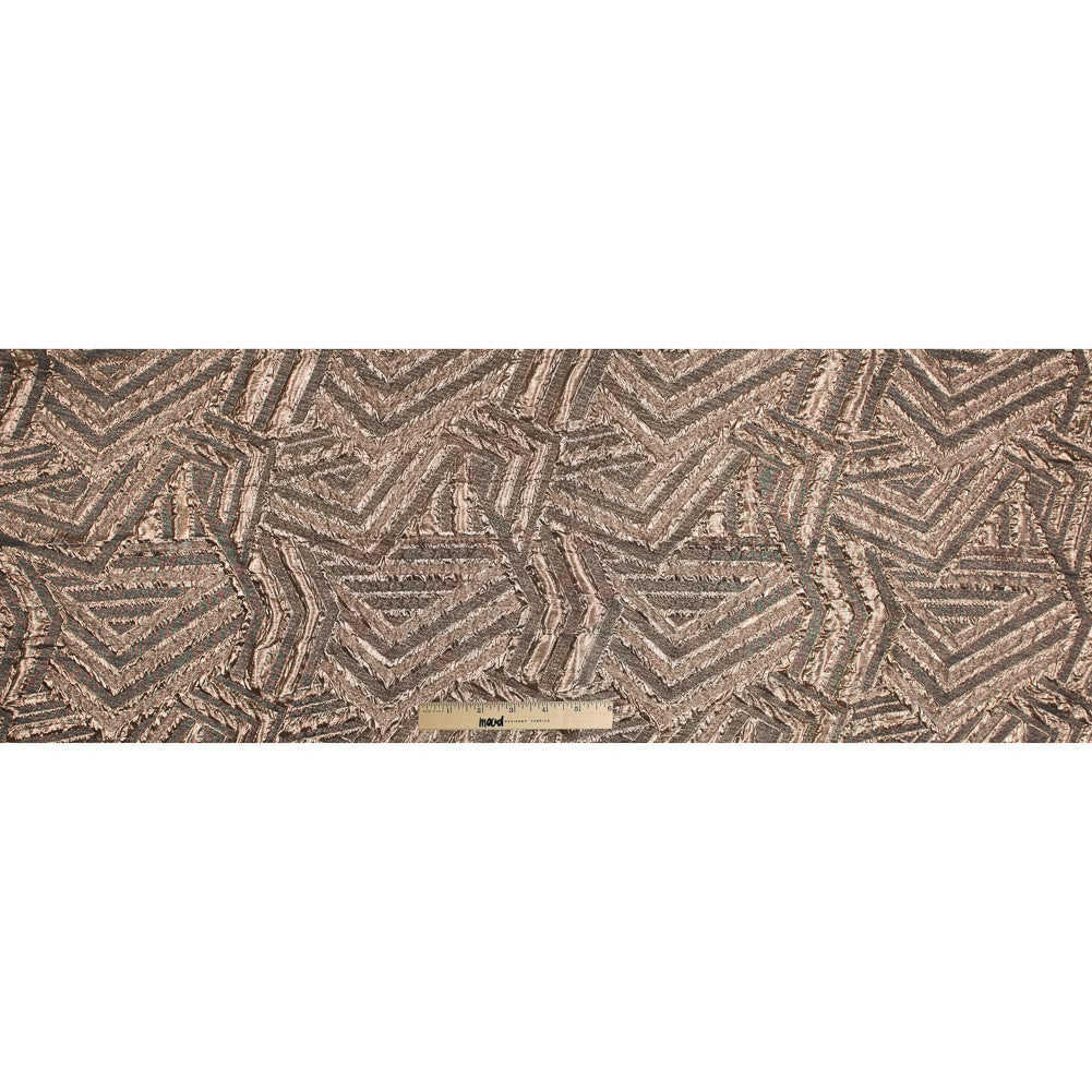 Charcoal and Gold Luxury Geometric Metallic Brocade