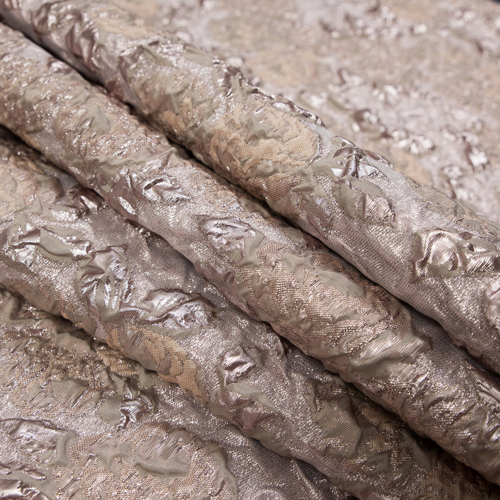 Beige and Rose Gold Luxury Floral Metallic Brocade