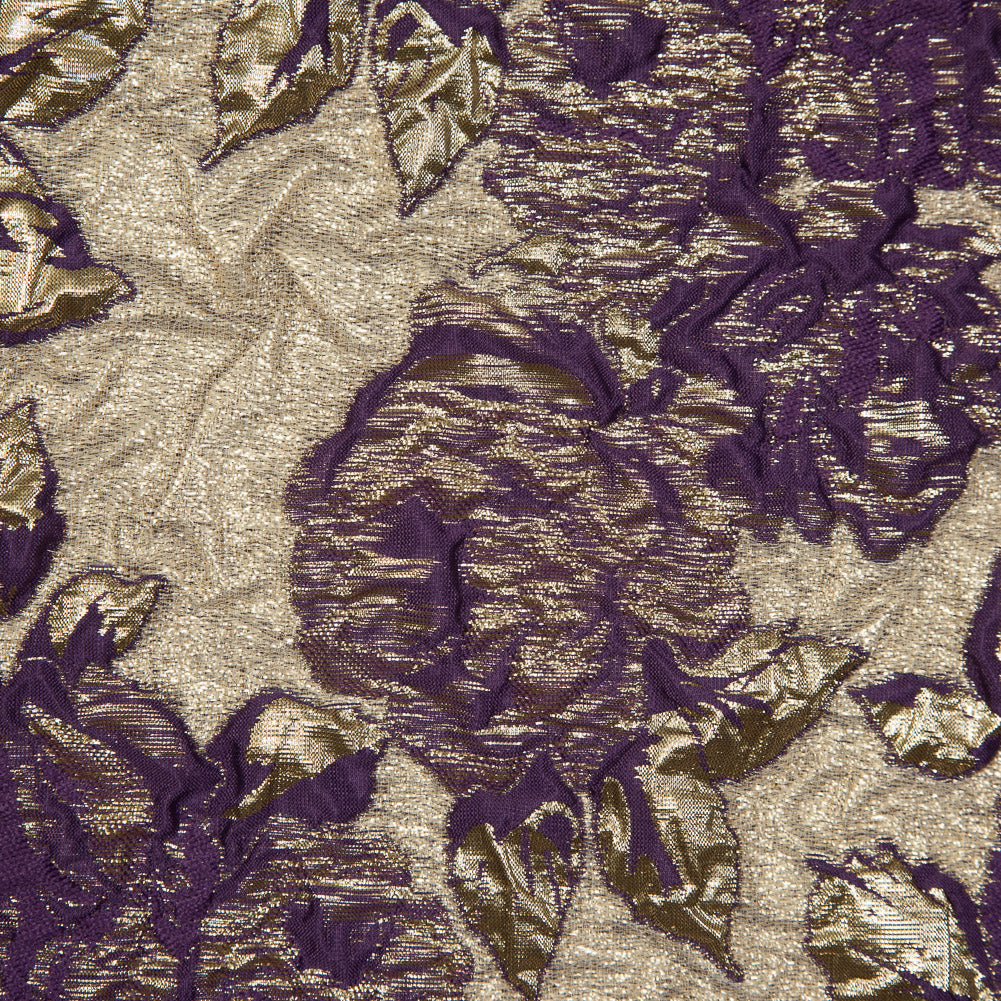 Regal Purple Luxury Floral Metallic Brocade