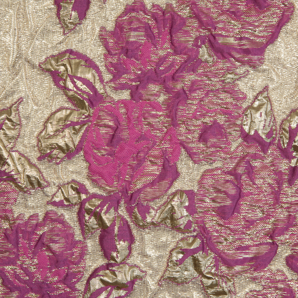 Pink Luxury Floral Metallic Brocade