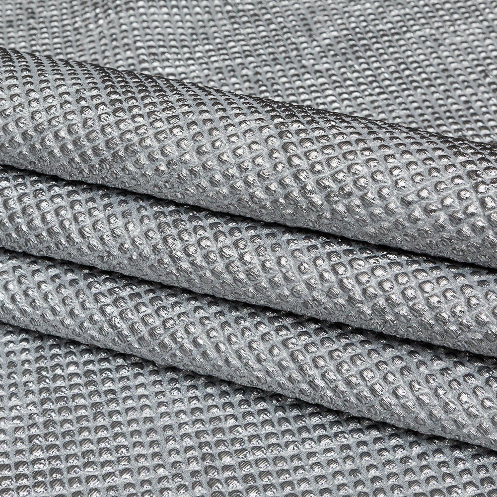 Marylin Metallic Silver Diamond Quilted Brocade