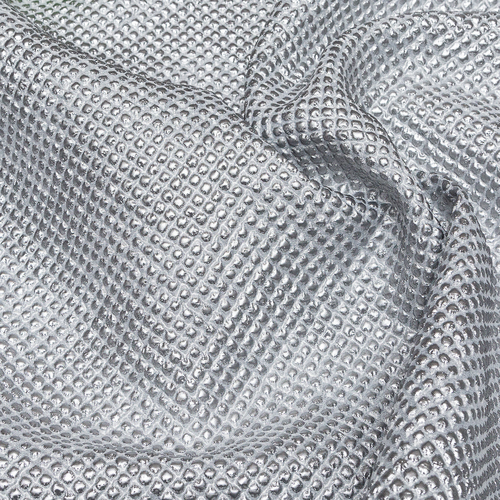 Marylin Metallic Silver Diamond Quilted Brocade