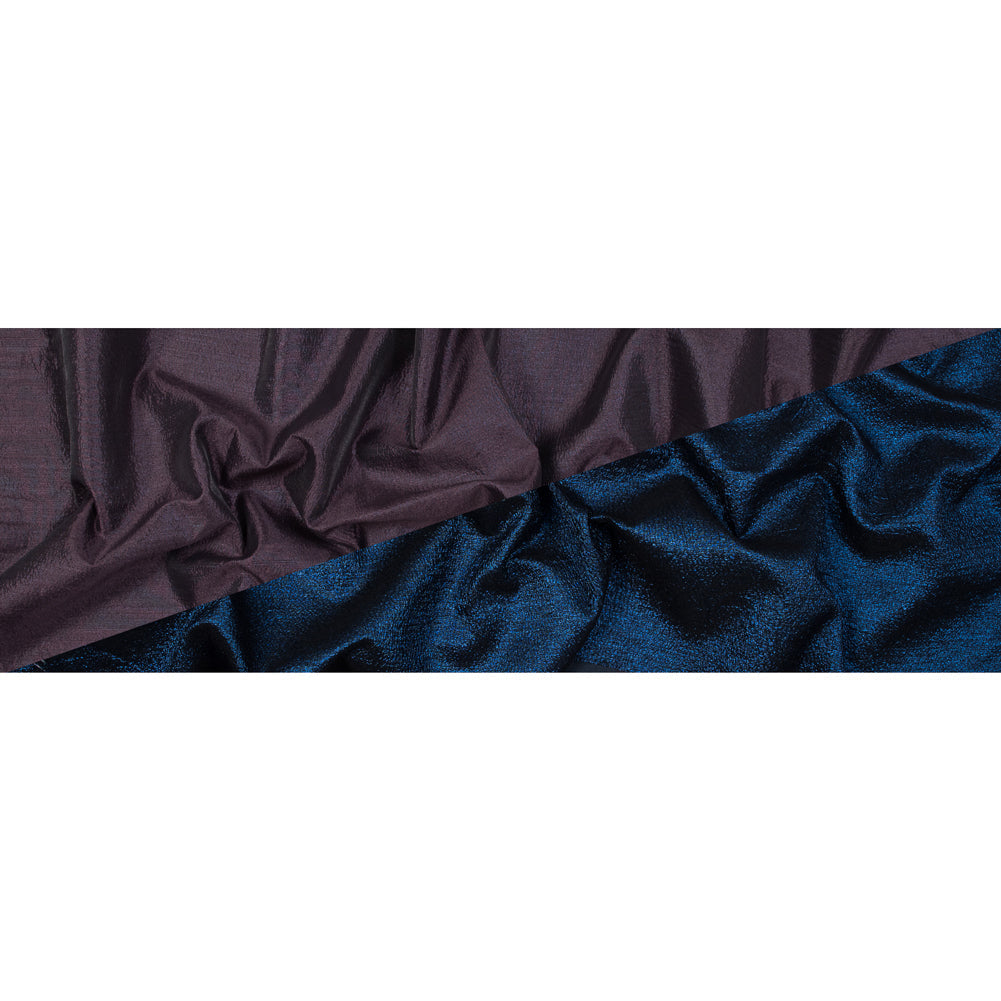 Blue and Aubergine Luxury Metallic Brocade