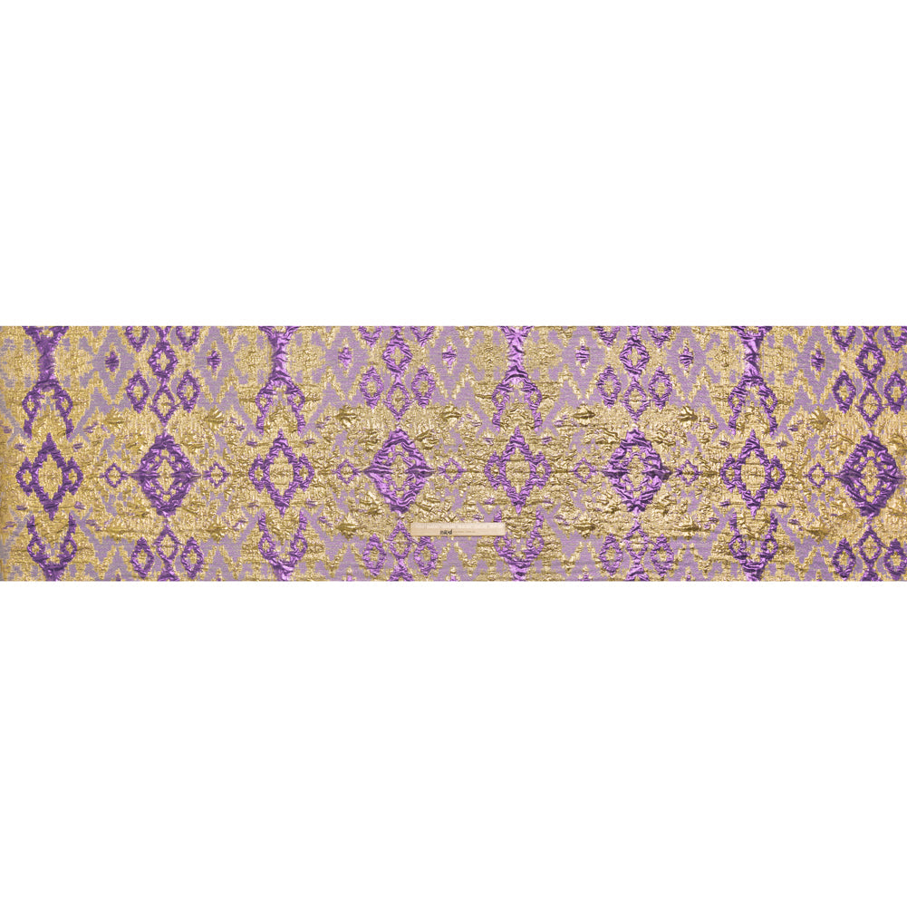 Purple and Gold Luxury Geometric Metallic Brocade