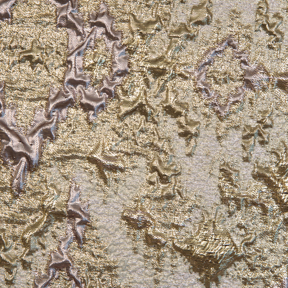 Rose Gold and Gold Luxury Geometric Metallic Brocade