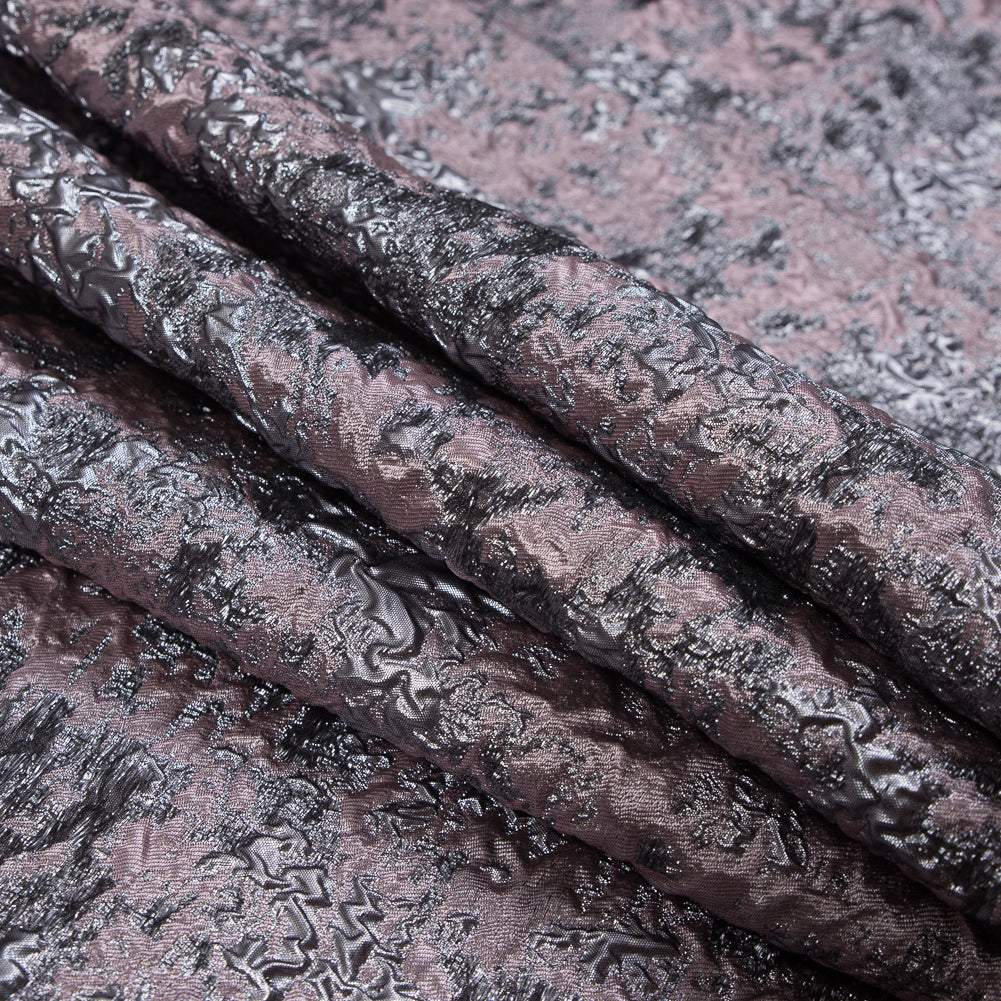 Pink and Gunmetal Luxury Abstract Metallic Brocade