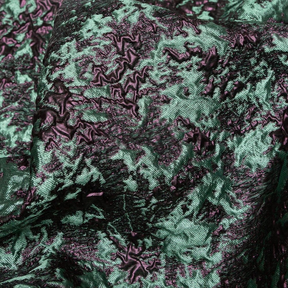 Sea Spray and Purple Luxury Abstract Metallic Brocade