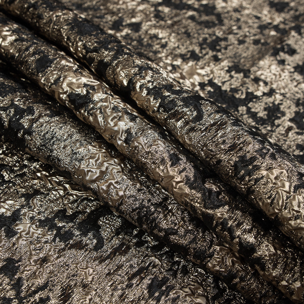 Black and Gold Luxury Abstract Metallic Brocade