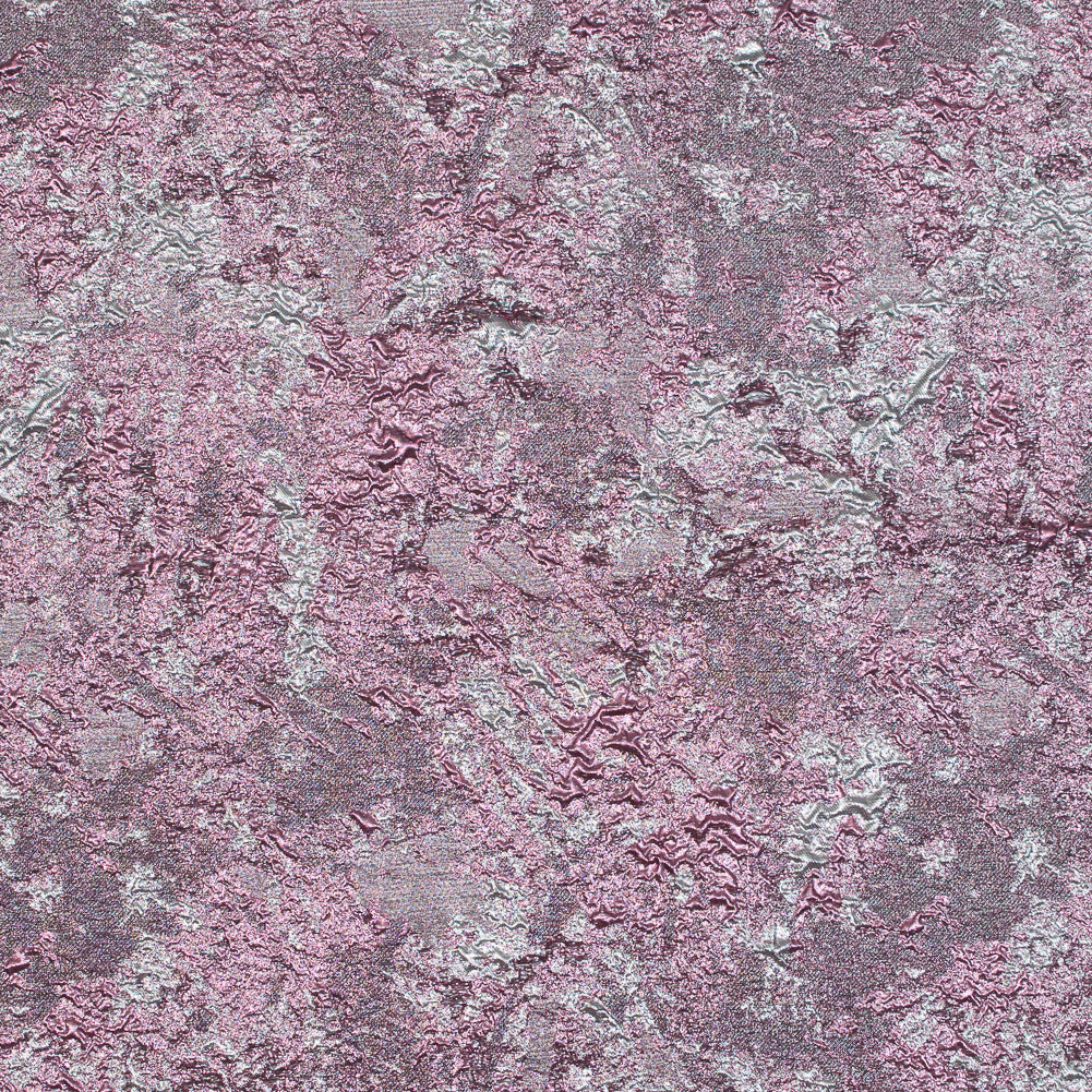 Pink and Silver Luxury Abstract Metallic Brocade