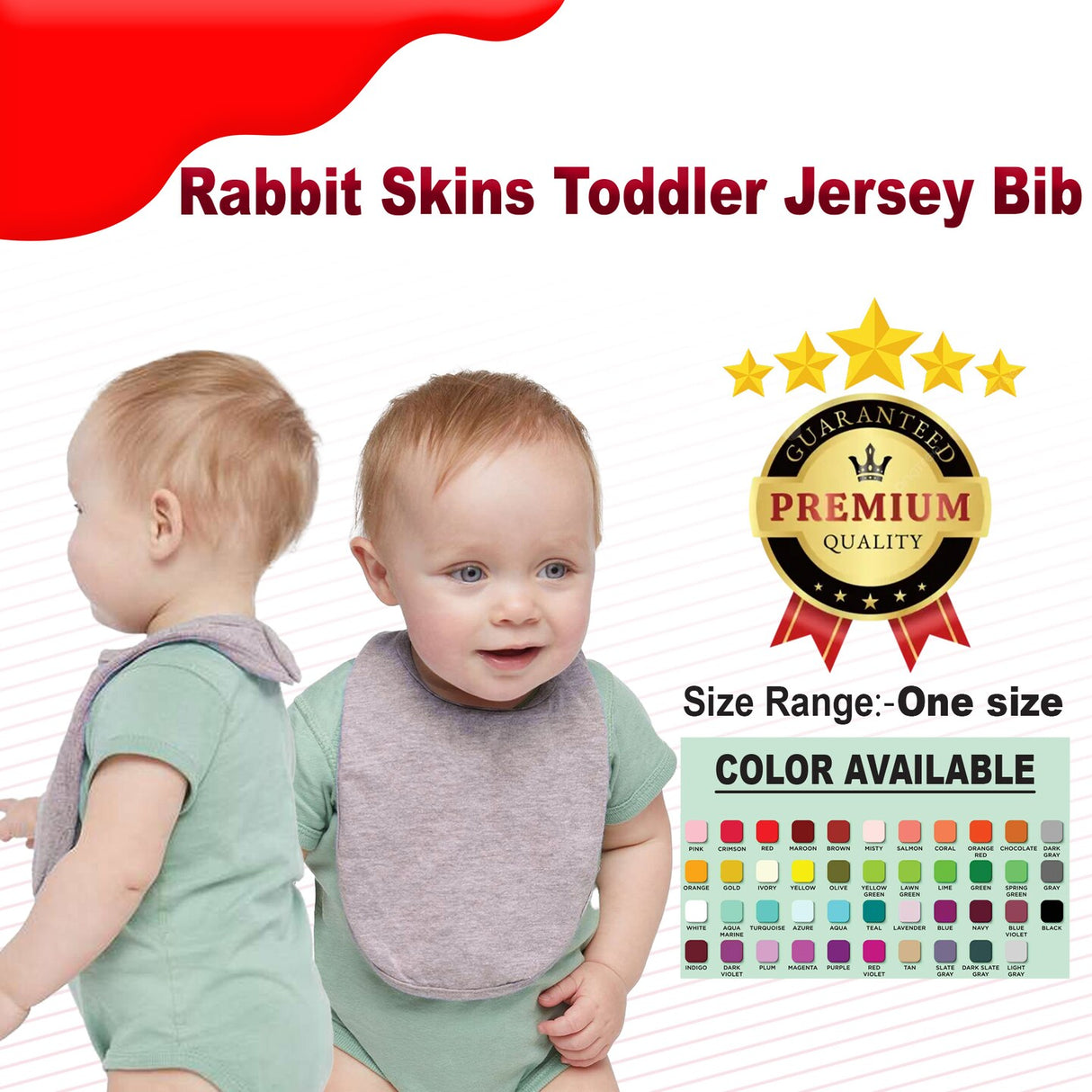 RADYAN® Toddler Jersey Bib - 1005