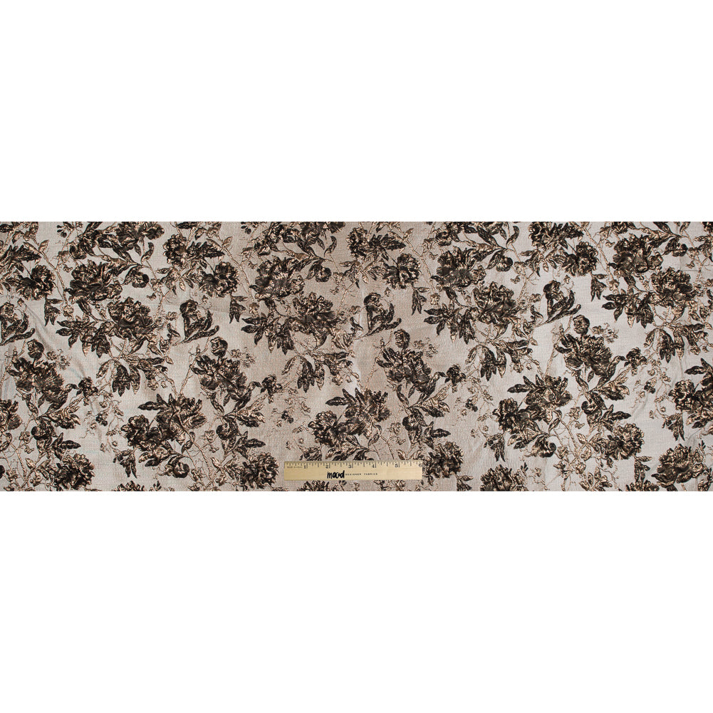 Gold and Black Luxury Floral Metallic Brocade