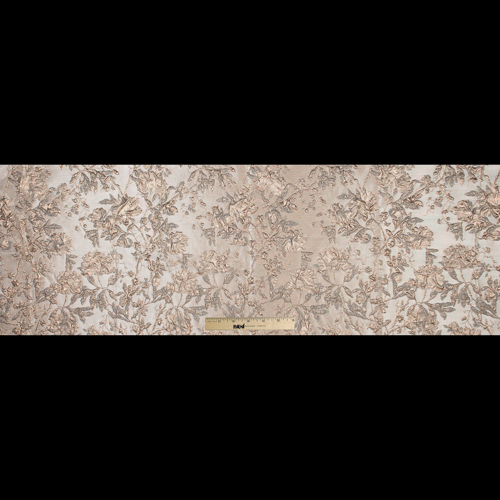 Pale Gold and Beige Luxury Floral Metallic Brocade