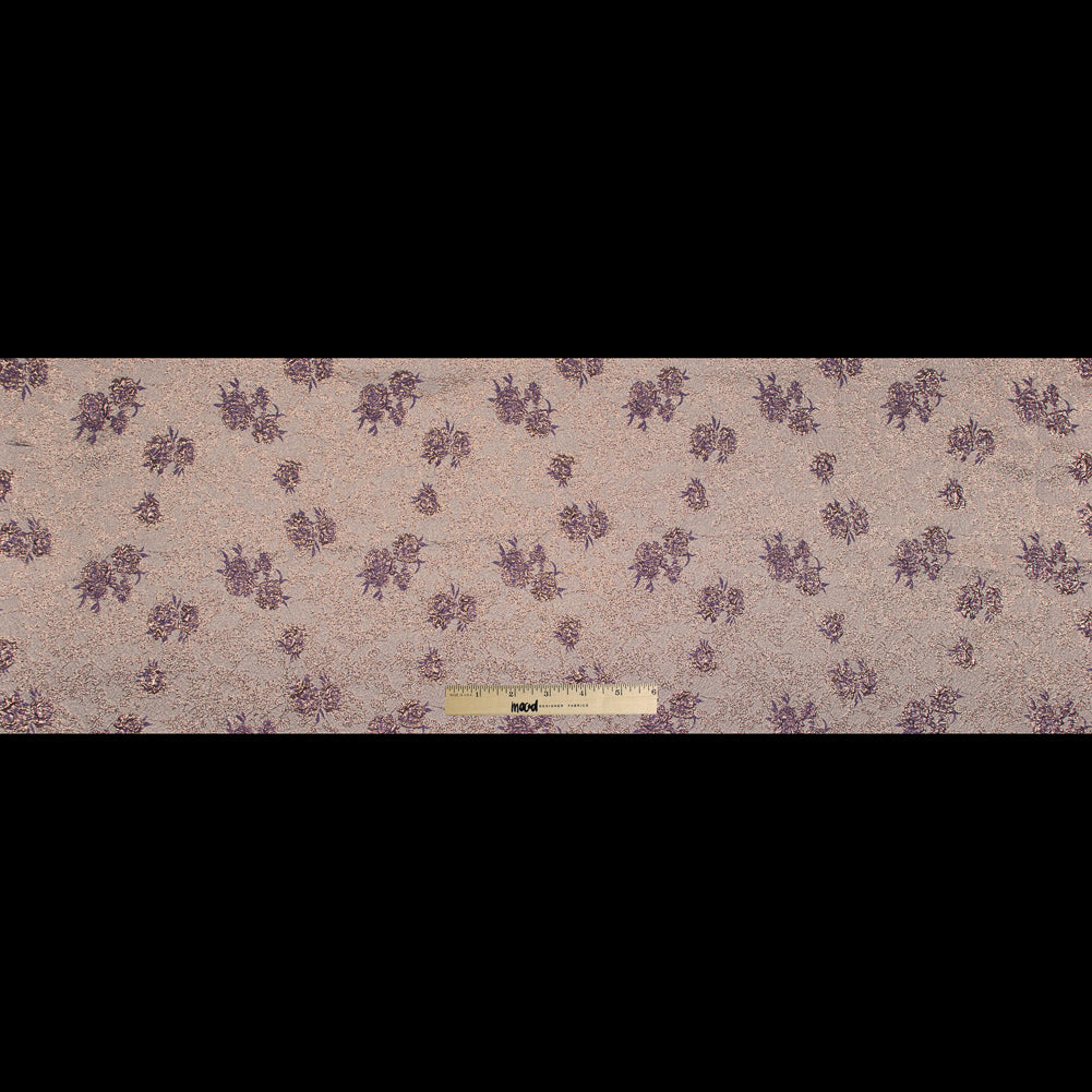Pansy Purple and Gold Luxury Floral Metallic Brocade