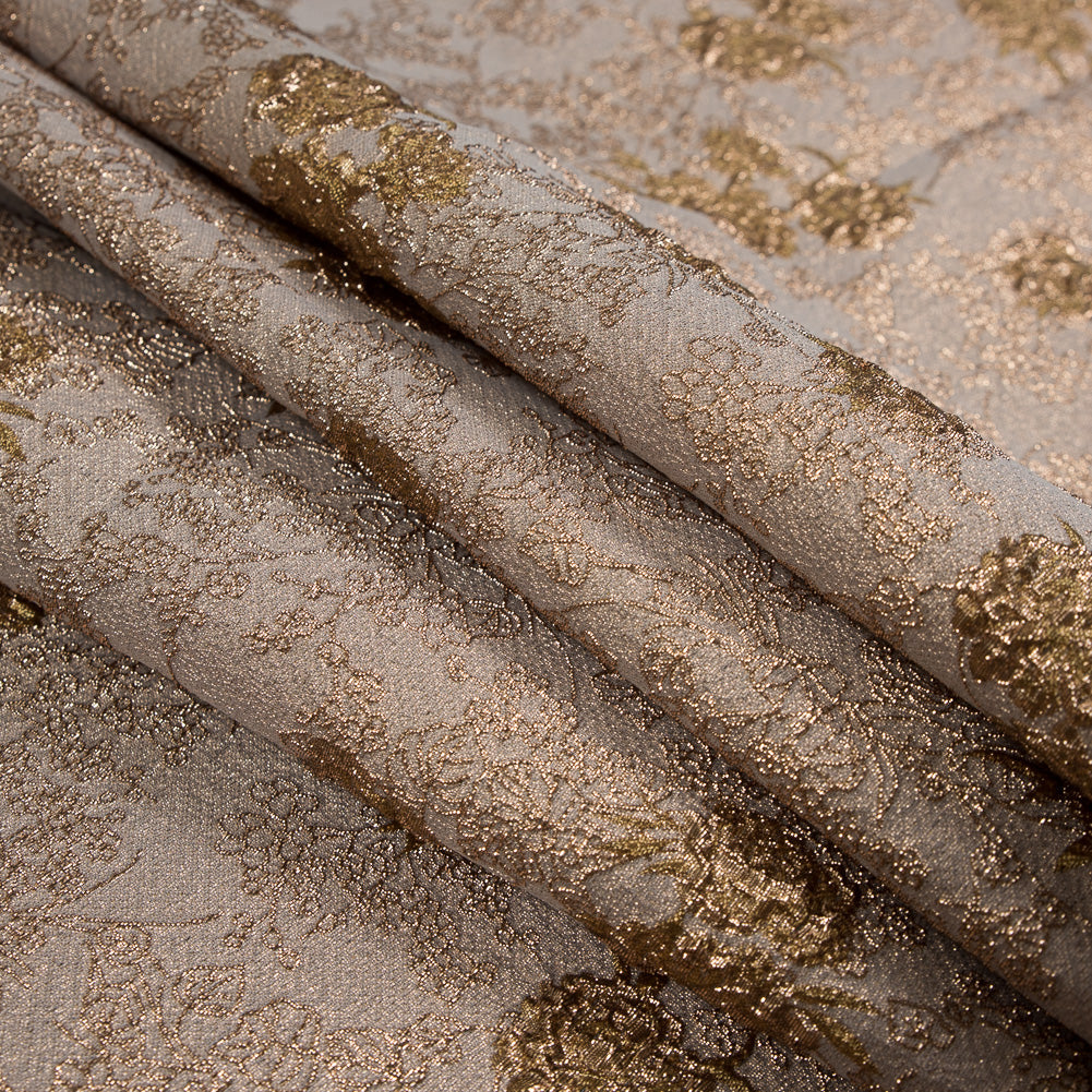 Gamboge and Gold Luxury Floral Metallic Brocade