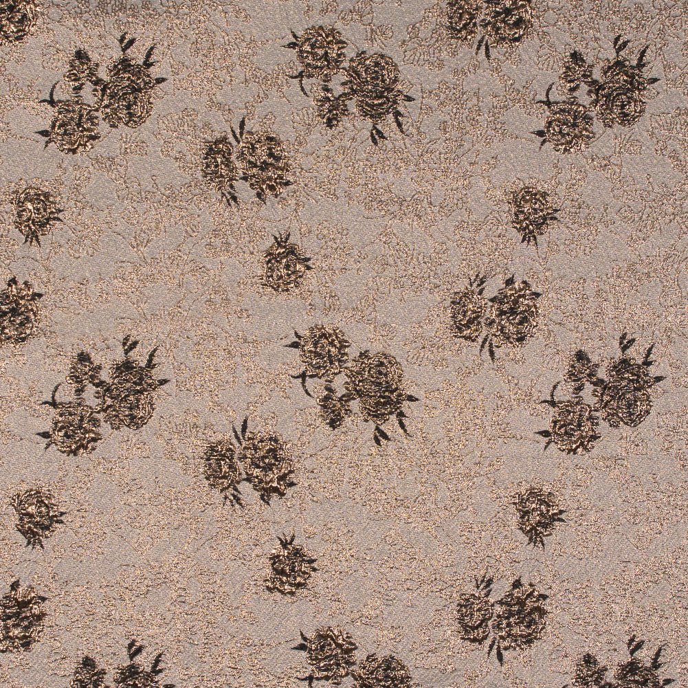 Black and Gold Luxury Floral Metallic Brocade