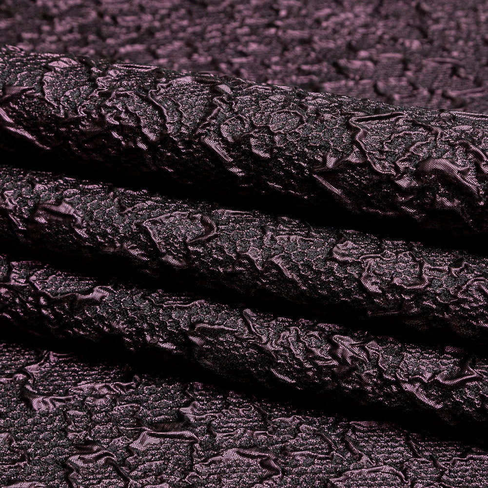 Floral Metallic Brocade - Purple and Black