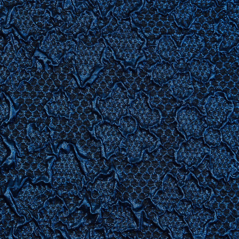 Royal Blue Luxury Floral Metallic Brocade