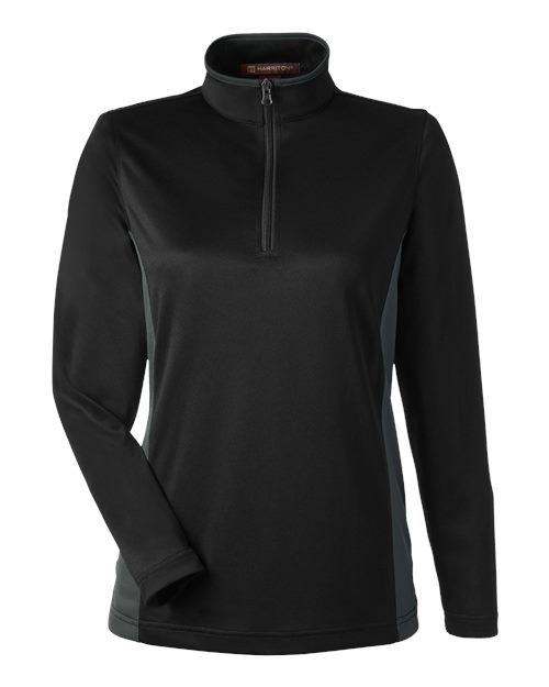 Harriton Women's Flash Snag Protection Plus Colorblock Quarter-Zip Pullover