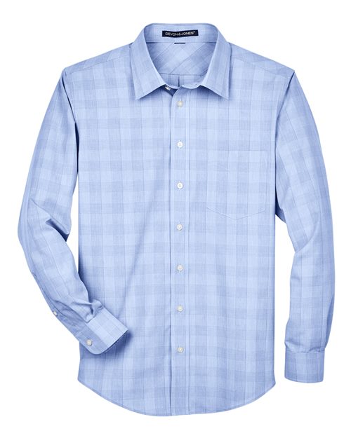 Devon & Jones Men's Crown Collection Glen Plaid Woven Dress Shirt