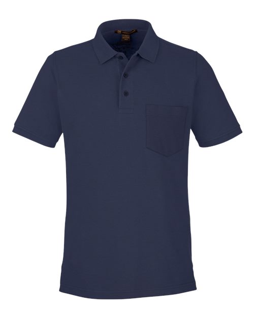 Harriton Men's Valiant Cotton Snag Protect Pocket Polo