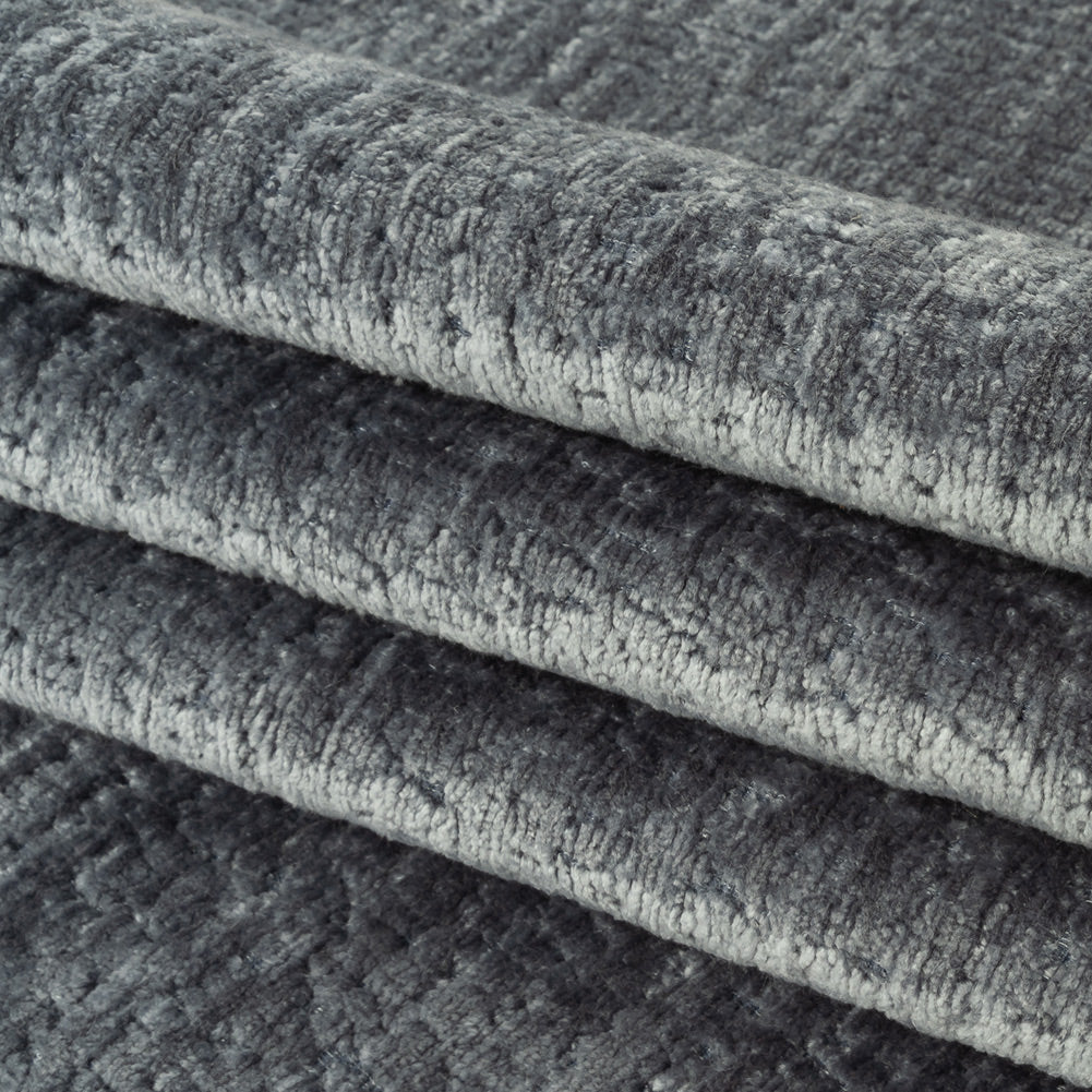 Denim Abstract Textured Acrylic and Polyester Chenille