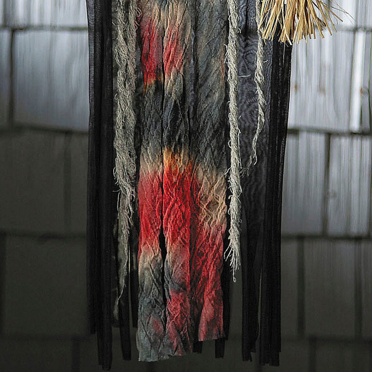 27 1/2" Hanging Witch with Hat and Broom Halloween Decoration