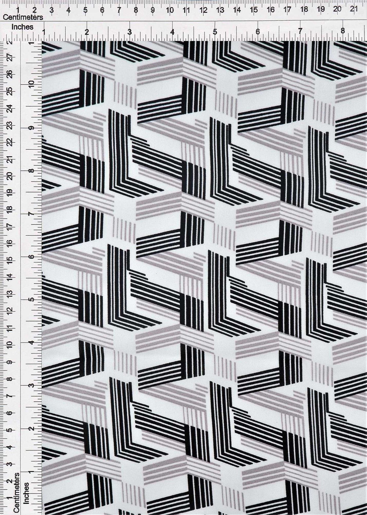 Wool Dobby Geometric Print Fabric