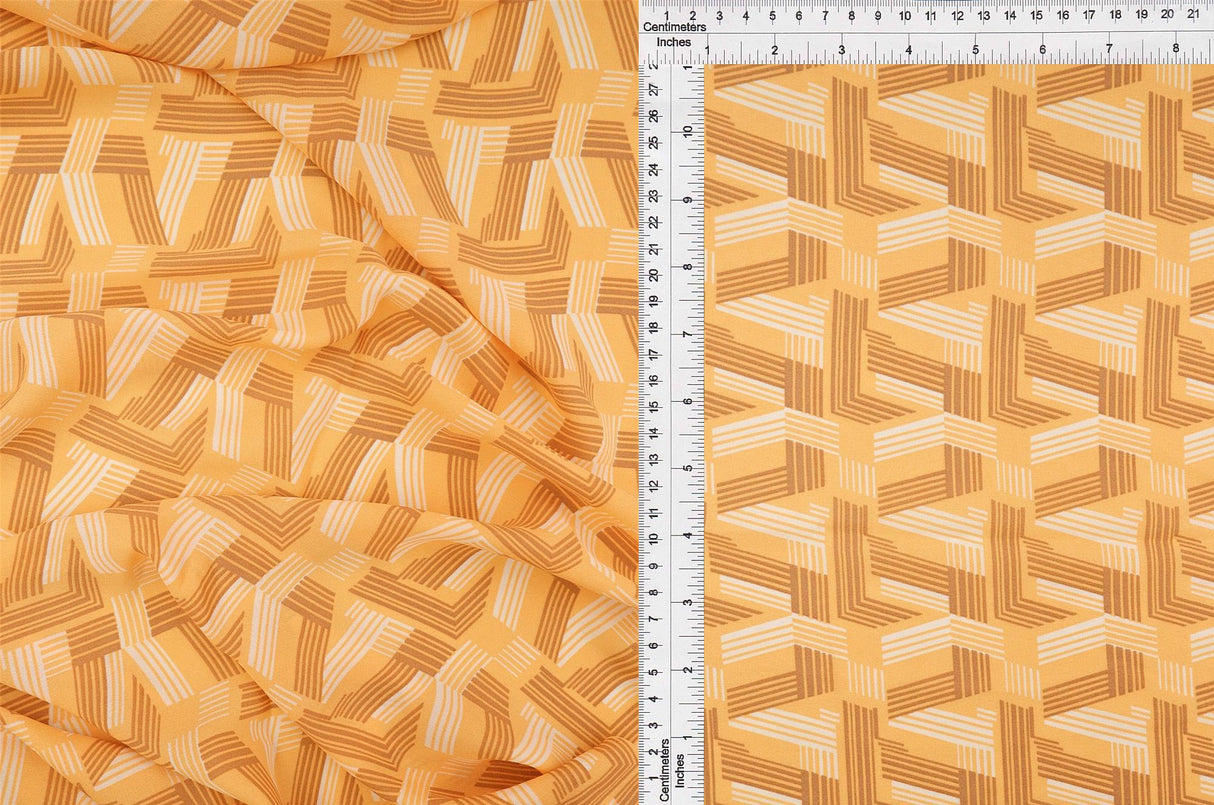 Wool Dobby Geometric Print Fabric