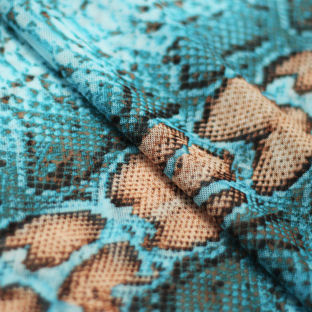 Snake Skin Polyester Spandex Fabric - Assorted Colors, Animal Snake Print, 58/60" Width (1 Yard)