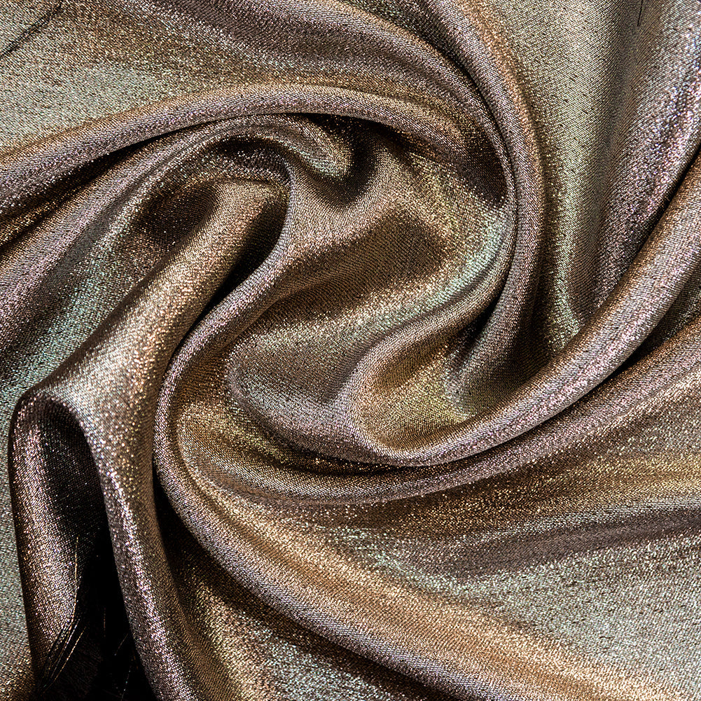 Polyester Lame - Metallic Pale Gold on Black - Ellery Collection