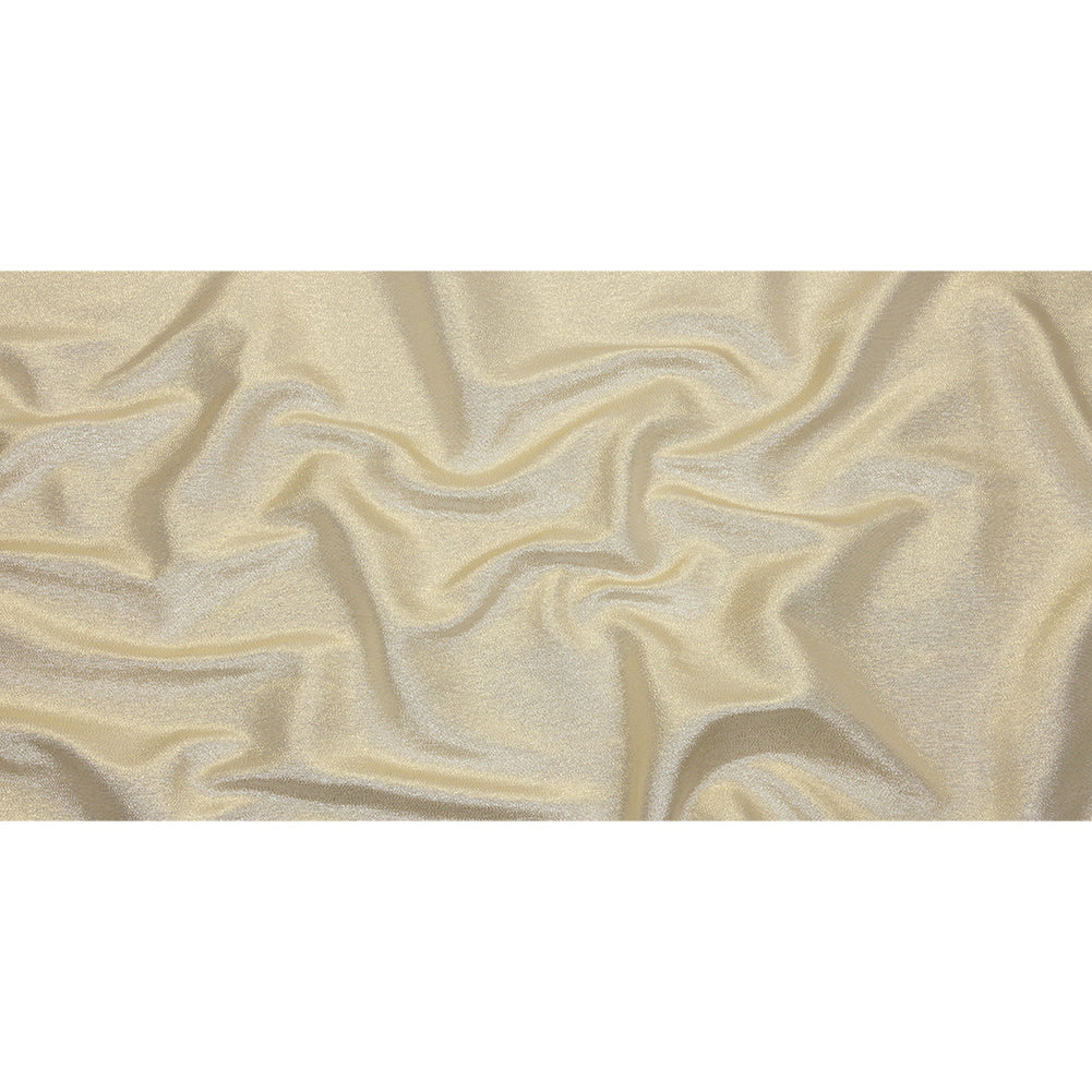 Metallic Polyester Lame - White and Gold - Glimmer Collection