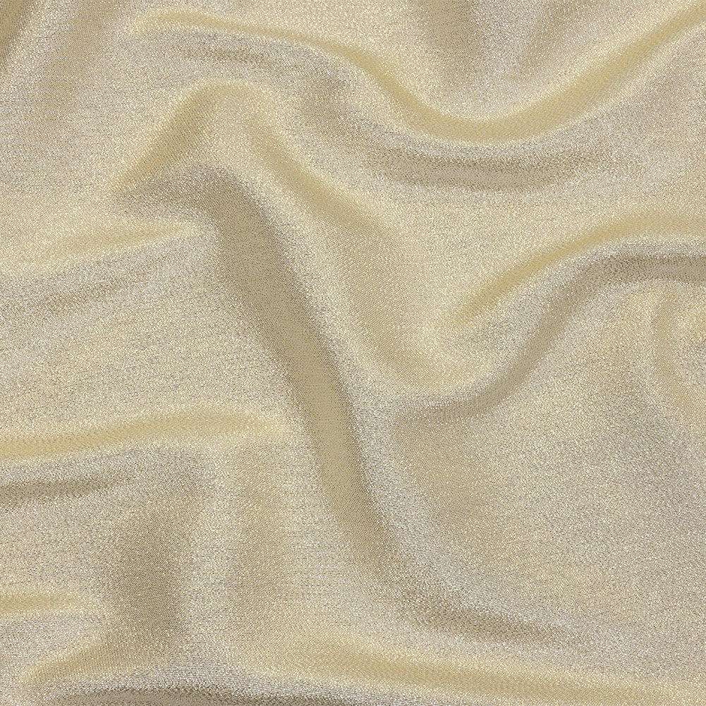 Metallic Polyester Lame - White and Gold - Glimmer Collection