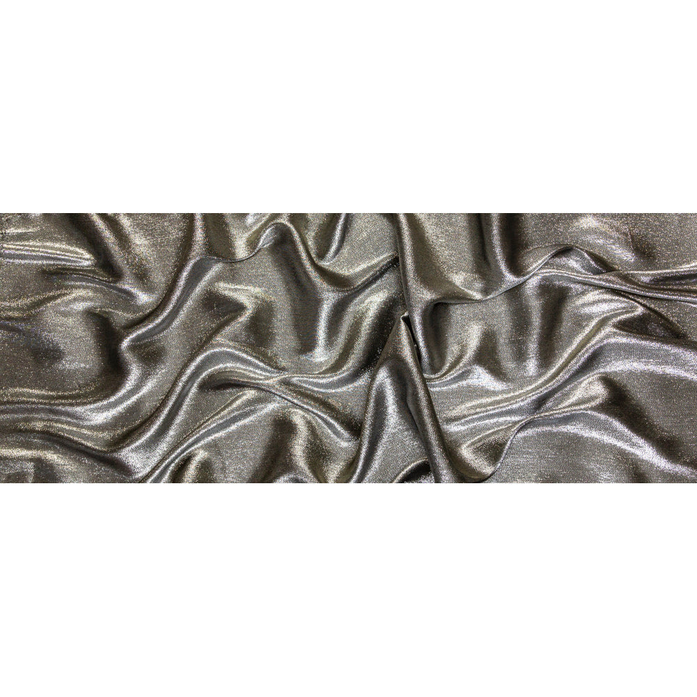 Polyester Lame - Metallic Silver on Black - Ellery Collection