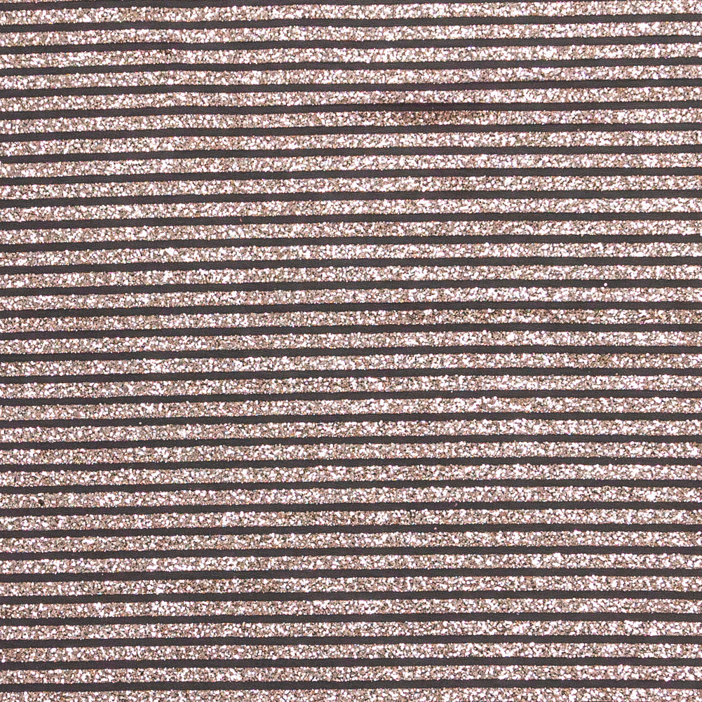 Metallic Silver Glitter and Pink Striped Tulle