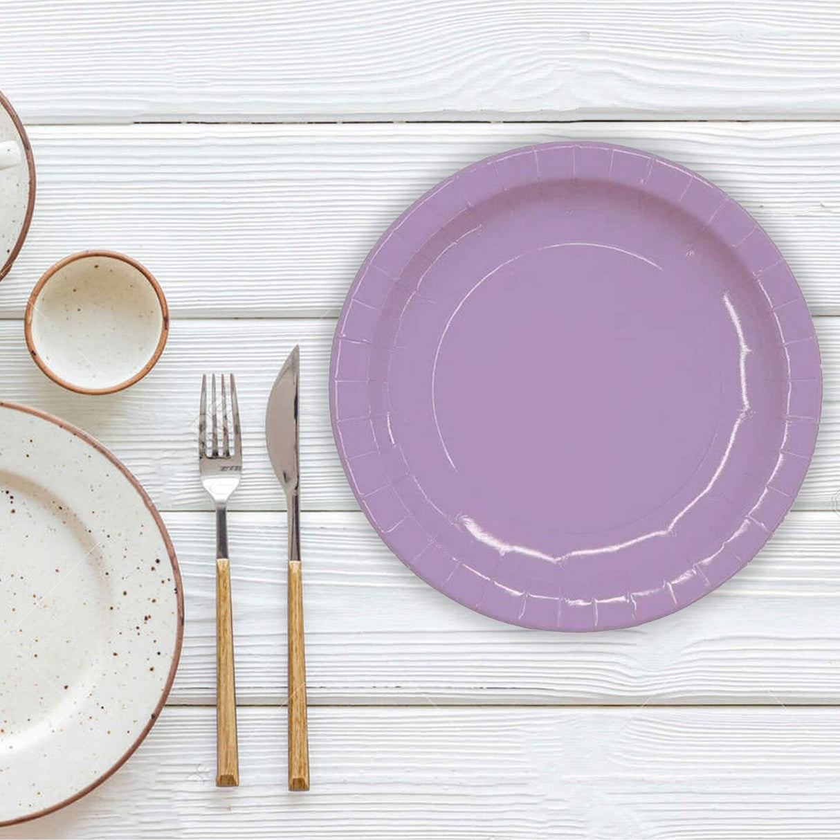 8 Count Lavender Paper Plates Waterproof Coated Disposable 7 Inch Durable Party Supplies