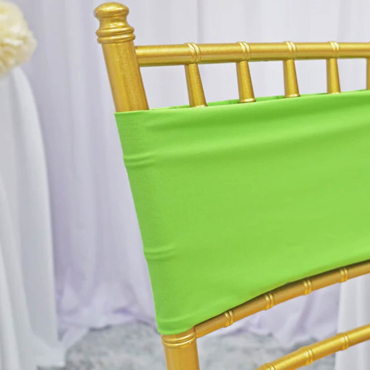 10 Pieces Apple Green Stretch Spandex Chair Bands for Banquet Chairs 7 x 13 Inches